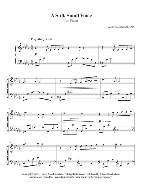 Piano - A Still, Small Voice from "Worship At The Keys Spring Volume 1"