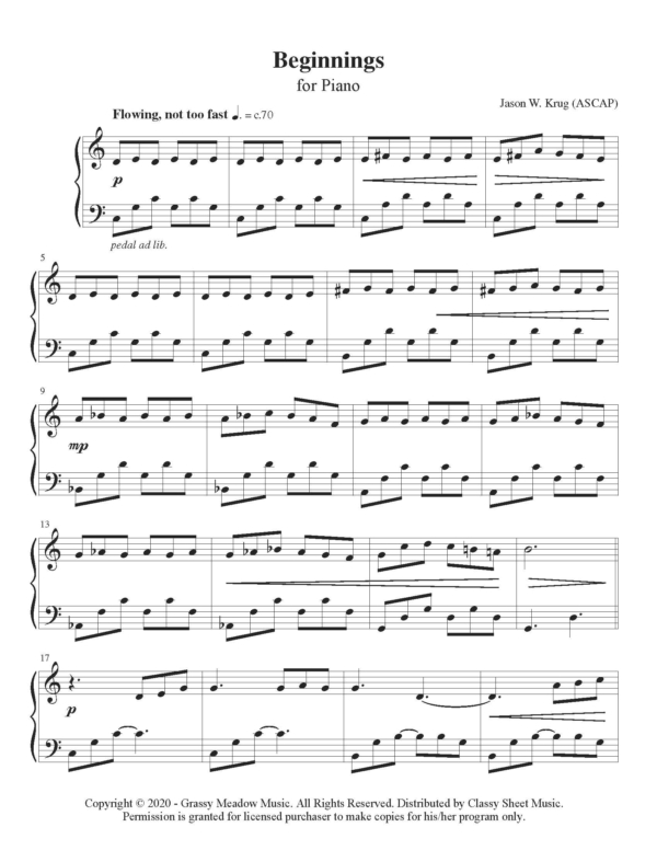 Piano - Beginnings from "Worship At The Keys Winter Volume 1"