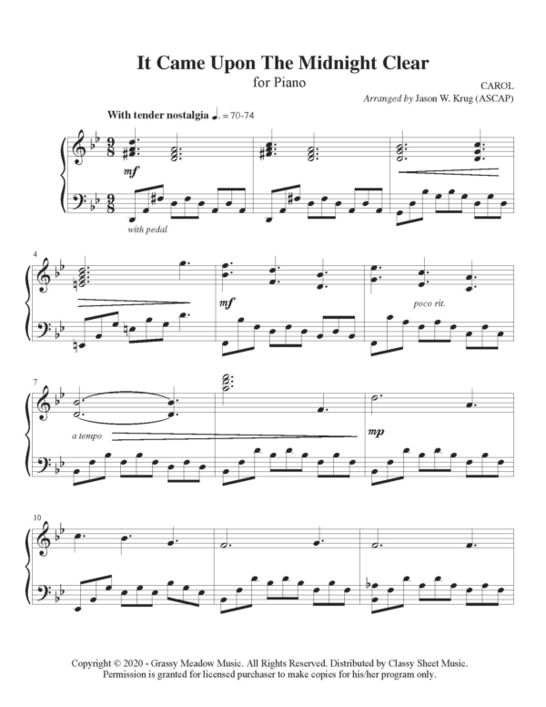 Piano - It Came Upon The Midnight Clear from "Worship At The Keys Winter Volume 1"