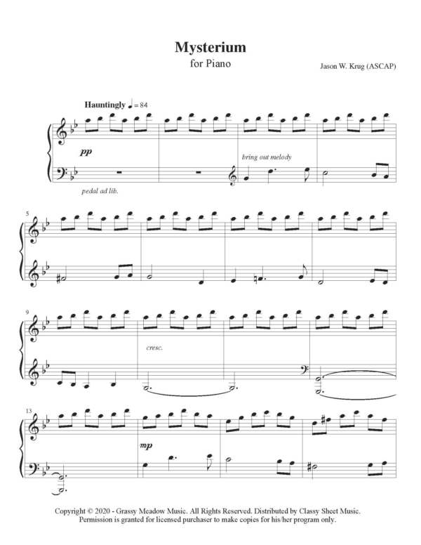 Piano - Mysterium from "Worship At The Keys Winter Volume 1"