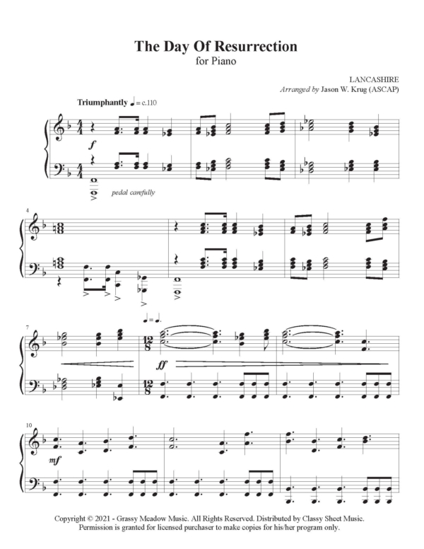 Piano - The Day Of Resurrection from "Worship At The Keys Spring Volume 1"