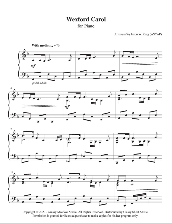 Piano - Wexford Carol from "Worship At The Keys Winter Volume 1"